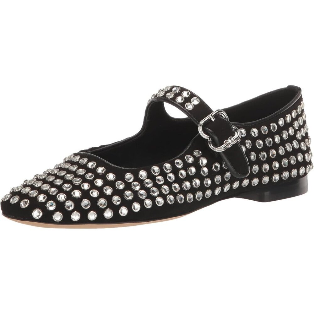 Sam Edelman Flat Shoes Women Black Suede Michaela Mary Jane Flat